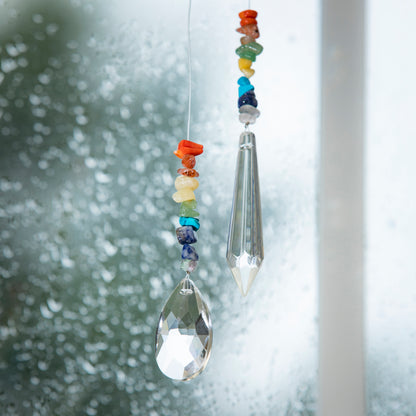Suncatcher, Crystal with Colored Stones, 2 Asst