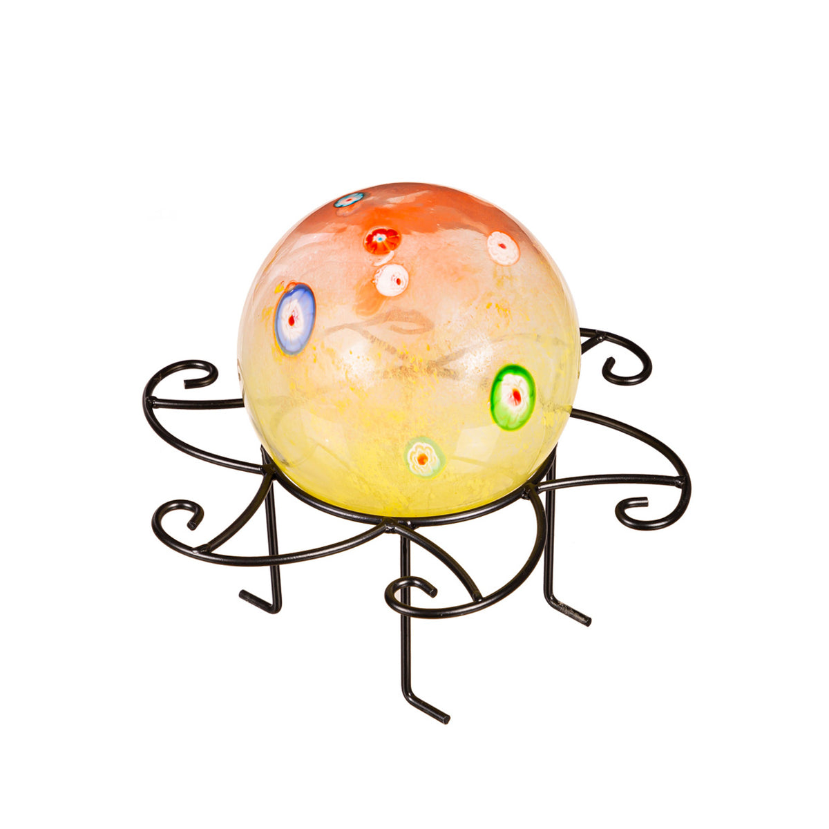 Gazing Ball, Glass with Stand 6in, 5 Asst