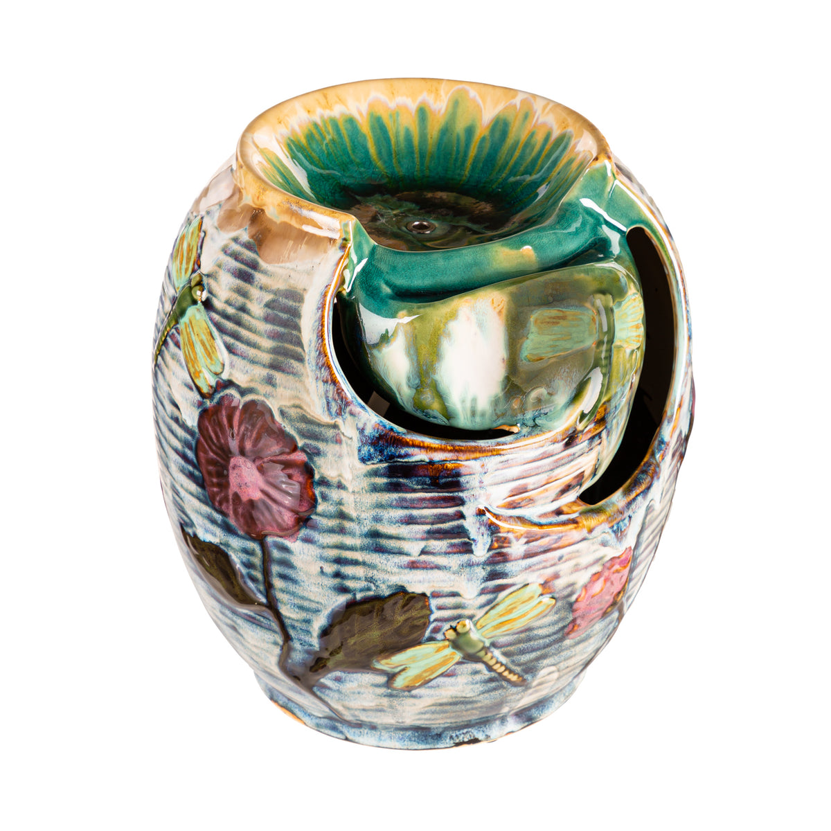 Fountain, Ceramic Marbled Dragonfly Tabletop