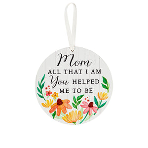 Wall Decor, Wood Hanging Medal Best Mom, 4 Asst