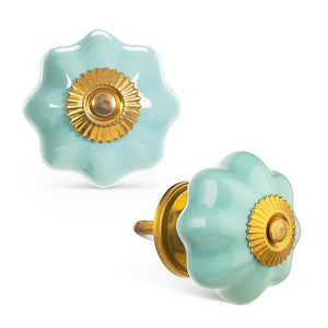 Drawer Knob, Turquoise Pumpkin