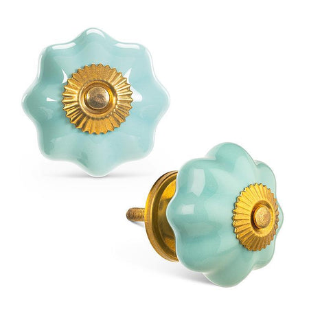 Drawer Knob, Turquoise Pumpkin