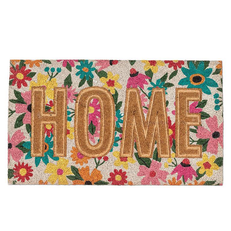 Door Mat, Floral Pressed HOME