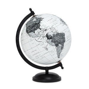 Black and Gray World Globe on Stand