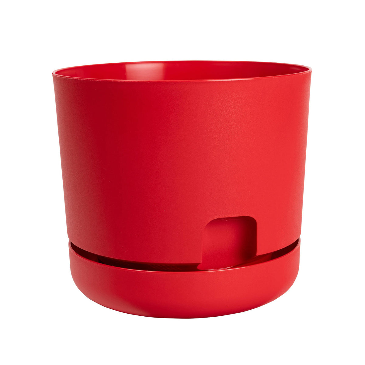 Planter, 6in Oasis Red Self-Watering with Saucer