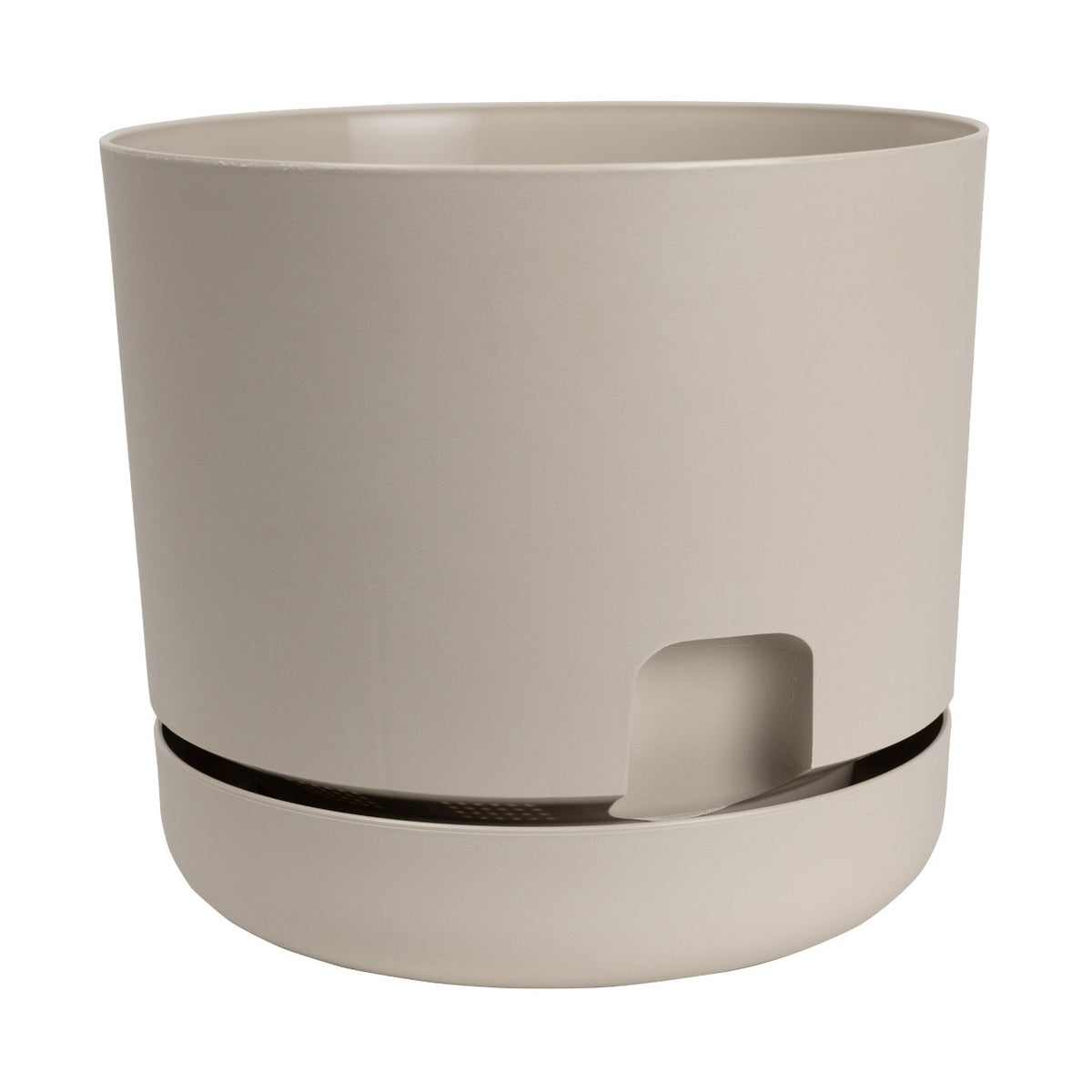 Planter, 8in Oasis Mocha Self-Watering with Saucer