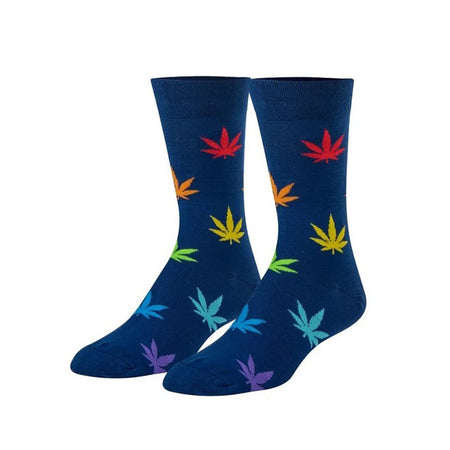 Mens Socks, Size 6-13, Rainbow Weed