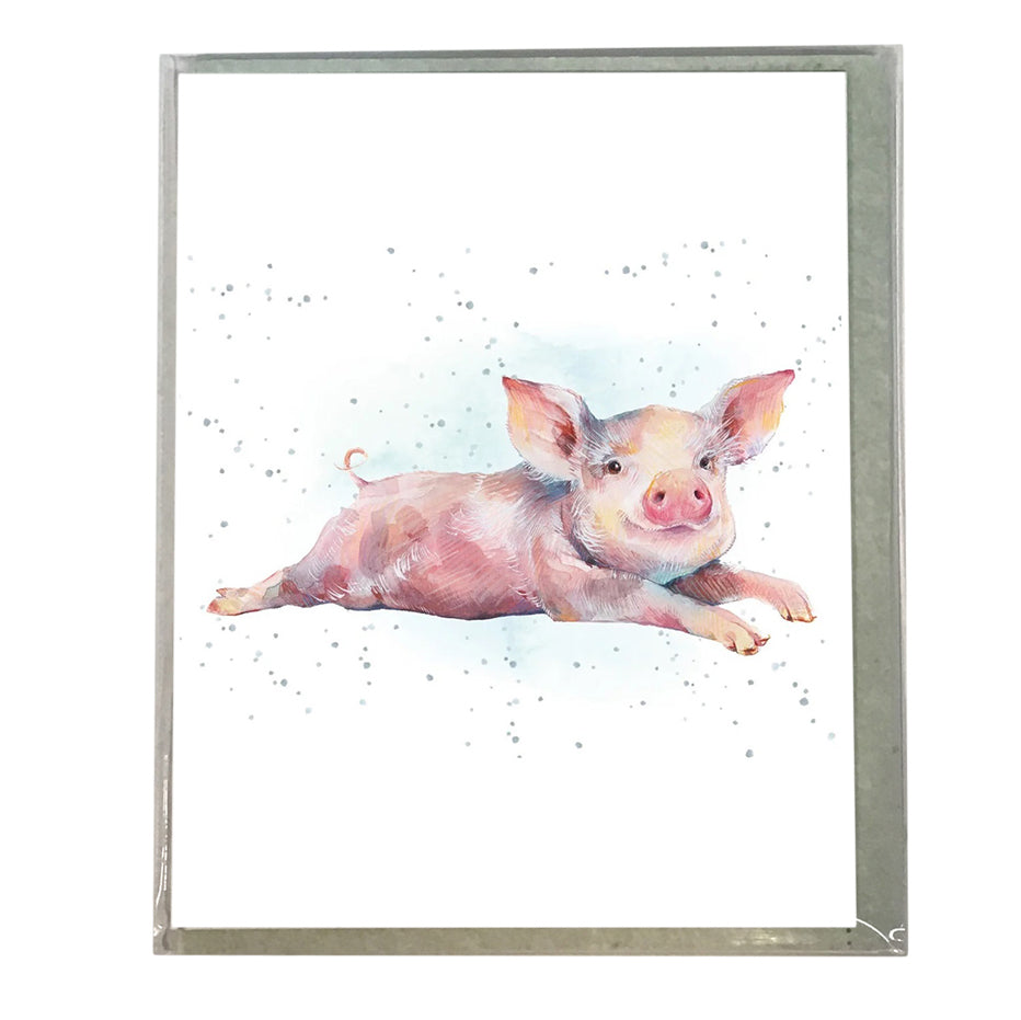 Gift Enclosure Mini Card, Pig Time