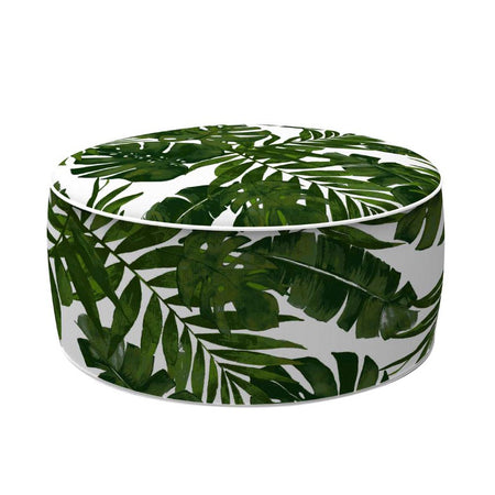 Inflatable Ottoman, Green Leaf