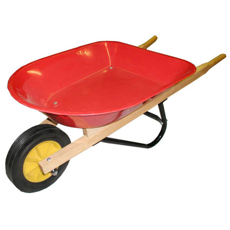 Kids Wheelbarrow, Metal Tray, Red