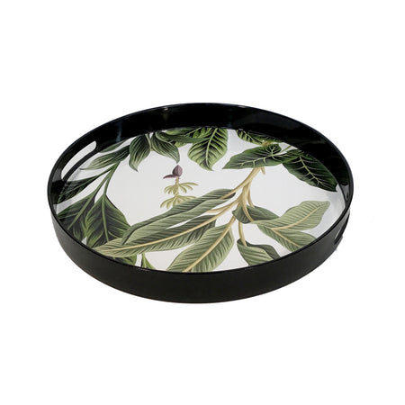 Round Plastic Tropical Leaf, 15in
