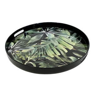Round Plastic Tropical Leaf, 18in