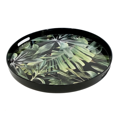 Round Plastic Tropical Leaf, 18in