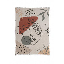 Load image into Gallery viewer, Cotton Throw with Abstract Face, 2 Styles
