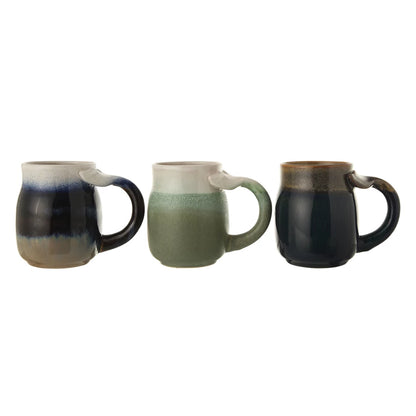 Whale Tail Stoneware Mug, 3 Asst