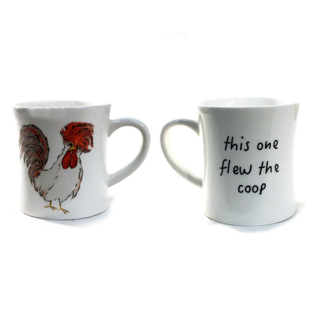 Chicken Saying Stoneware Mug, 2 Asst