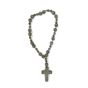 Wood Bead Rosary with Cross