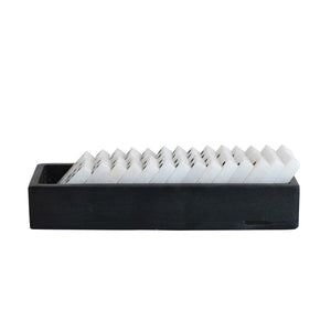 Alabaster Dominoes Set in Soapstone Box