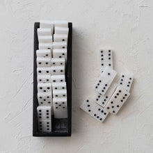 Load image into Gallery viewer, Alabaster Dominoes Set in Soapstone Box
