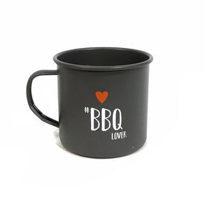 Tin Enamel Mug, 13.5 oz, BBQ Lover