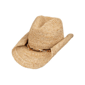 Ladies Cowboy Hat, Sariah, Natural/Gold, One Size
