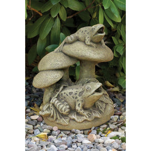 Frogs and Mushrooms Plumbed Statue