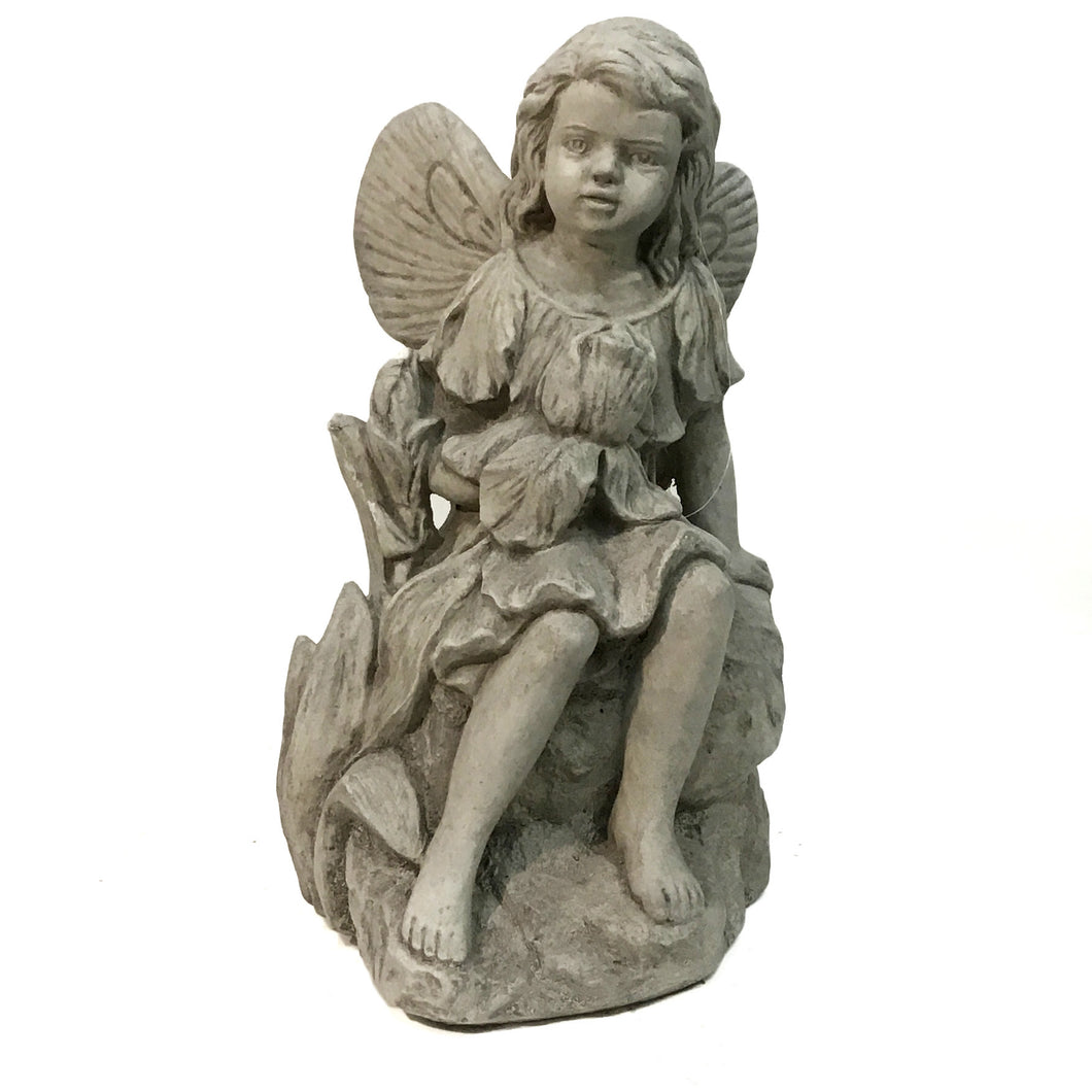 Sitting Iris Fairy Statue, 15in