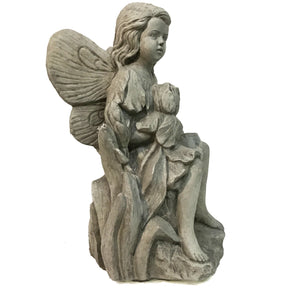 Sitting Iris Fairy Statue, 15in