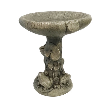 Frogs & Lilies Bird Bath, One Piece