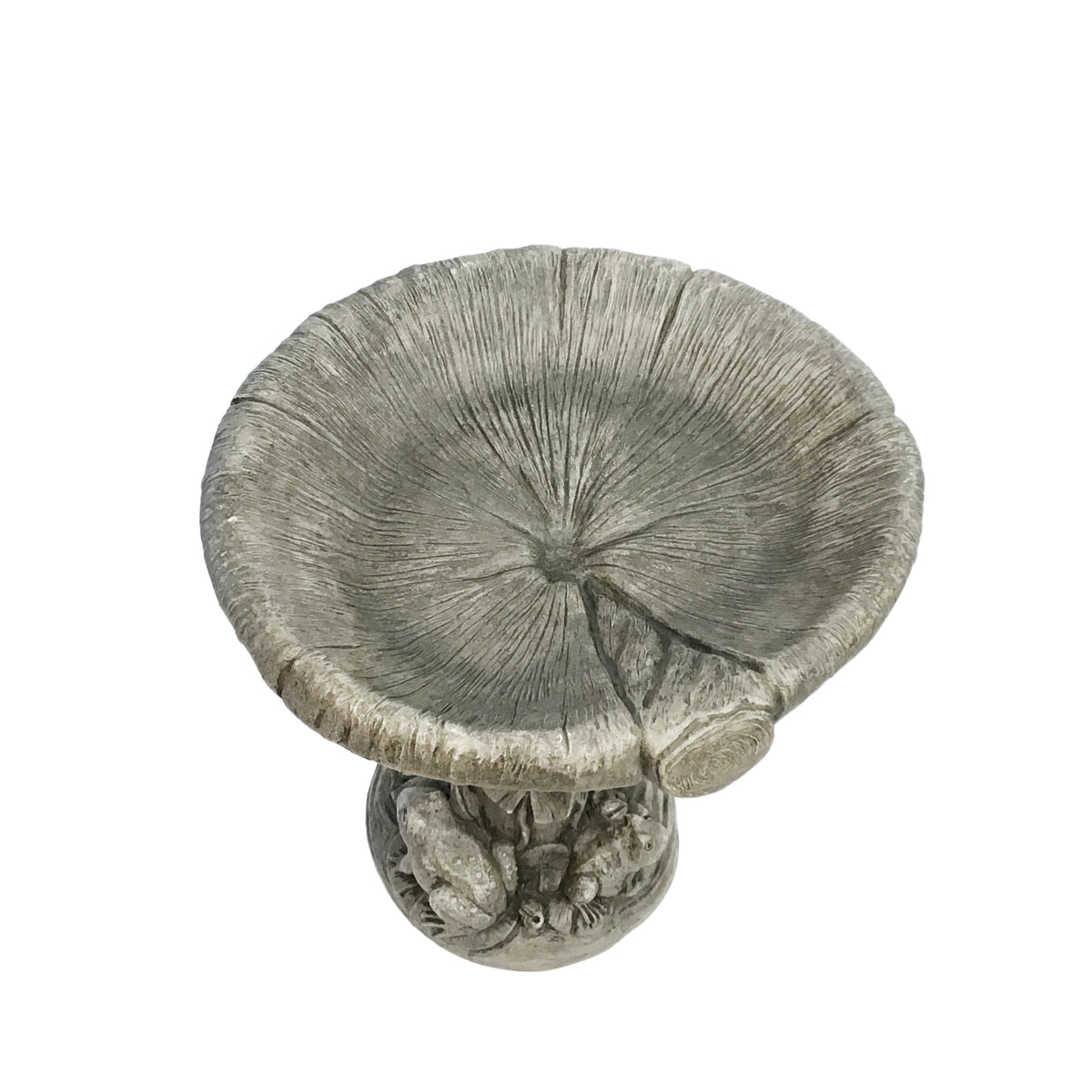 Frogs & Lilies Bird Bath, One Piece