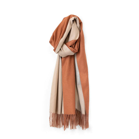 Double Sided Scarf, Rust and Beige