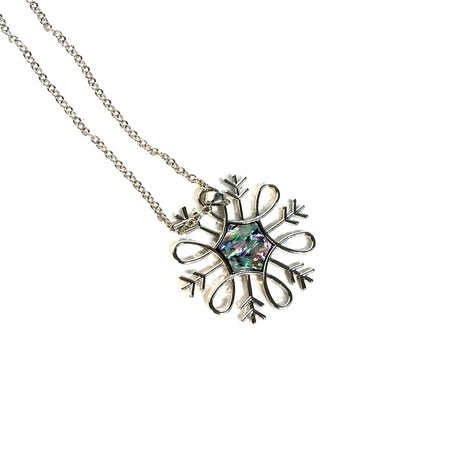 Silver and Abalone Snowflake Pendant