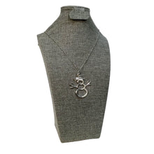 Load image into Gallery viewer, Silver Textured Snowman Pendant
