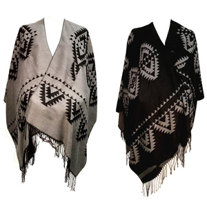 Reversible Aztec Wrap, Jet