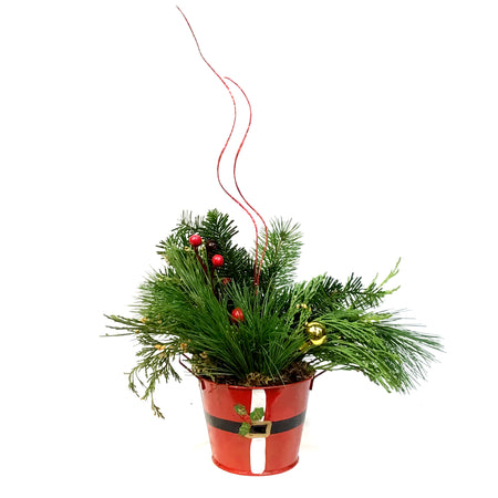 Christmas Planter, 4in, Santa Tin