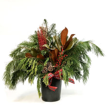 Load image into Gallery viewer, Custom Christmas Planter, 10in, Black Pot
