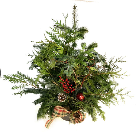 Custom Christmas Planter, 10in, Black Pot