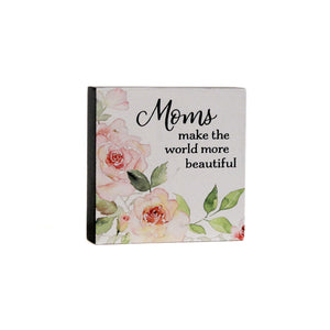 Mini Wood Block Shelf Decor, Moms