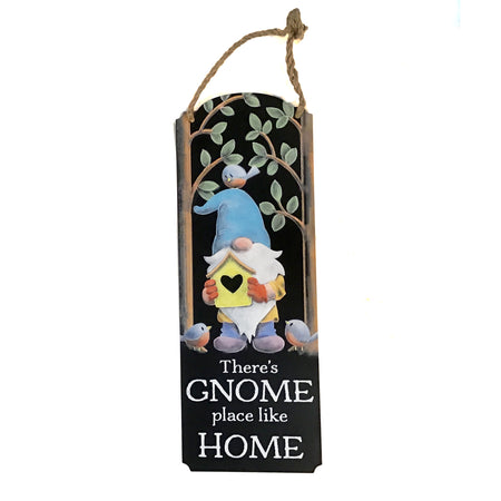 Metal Wall Sign, Gnome Place Like Home