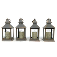Lantern with LED Candle, Memorial, 4 Asst
