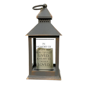 Lantern with LED Candle, Memorial, 4 Asst