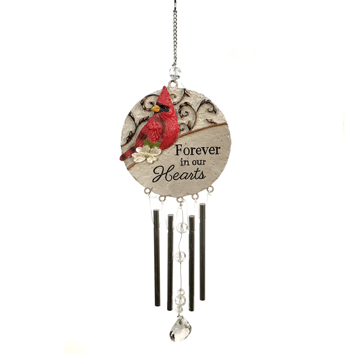 Resin Wind Chime, Cardinal Memorial 3 Asst