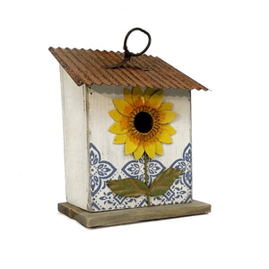 Wood Birdhouse, Sunflower