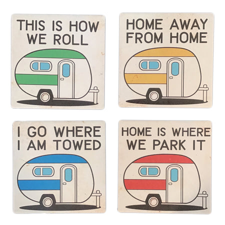 Camper Coasters, Stoneware, Set of 4