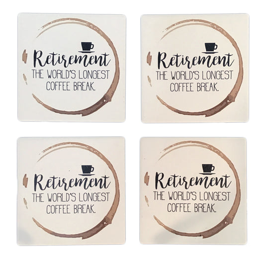 Retirement Coasters, Stoneware, Set of 4