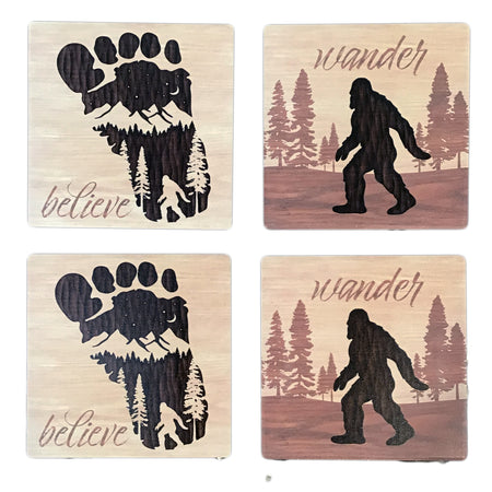 Bigfoot Coasters, Stoneware, Set of 4