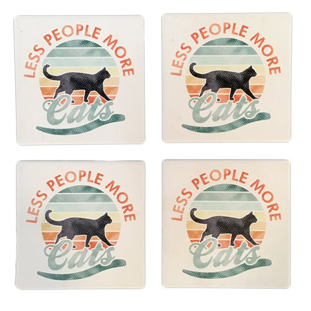 More Cats Coasters, Stoneware, Set of 4