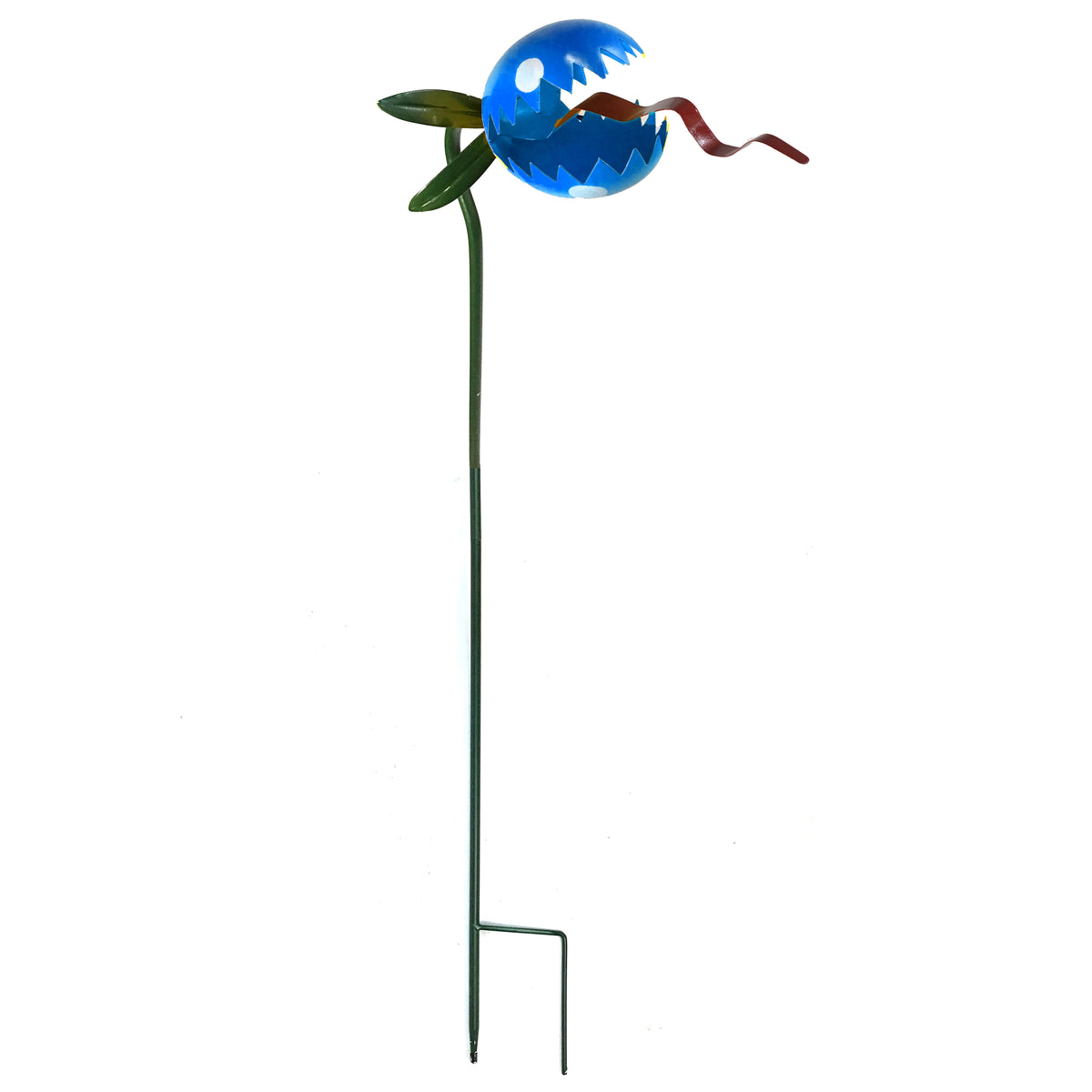Monster Flower Metal Garden Stake, Blue, 40in