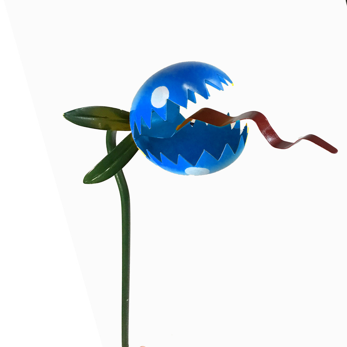 Monster Flower Metal Garden Stake, Blue, 40in