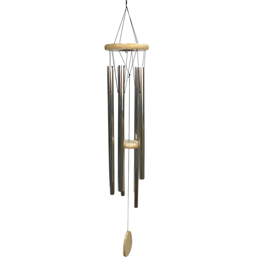 Multi Colour Solar Wind Chime, Silver 44in